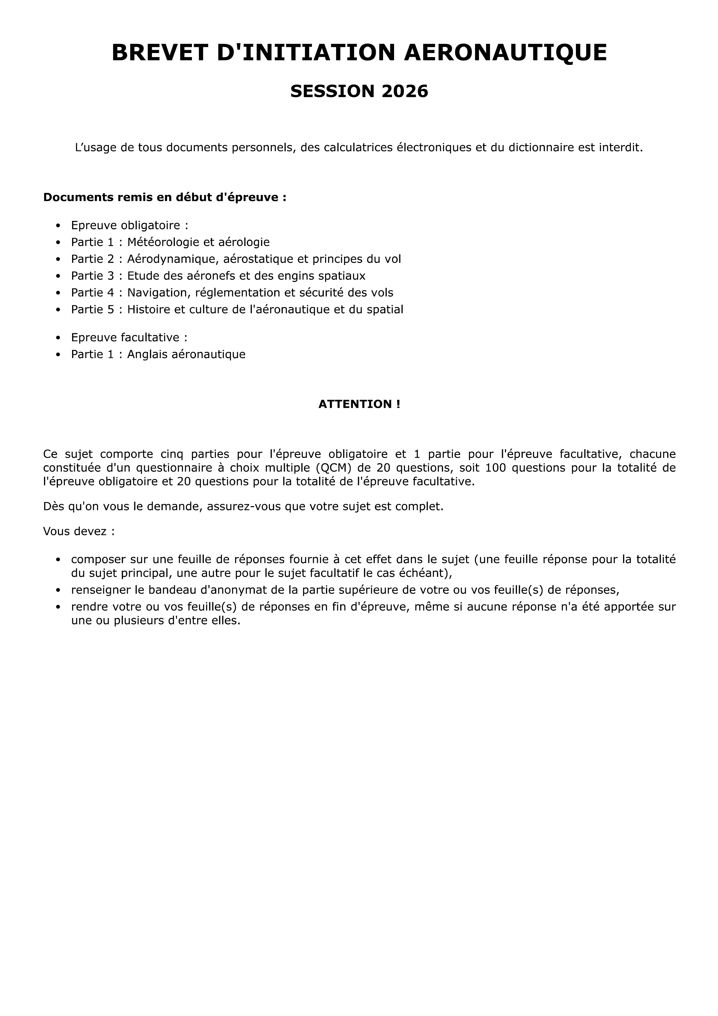 Sujet BIA 2026